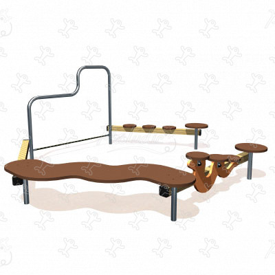 Balančná dráha J16 detské ihriská senzorické a didaktické herné zariadenia gymludic® trail & balancing modules obrázok 3d