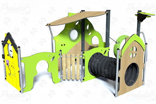 Domček Mini kombinovaný J224® detské ihriská klasické herné zariadenia malé domčeky obrázok 3d