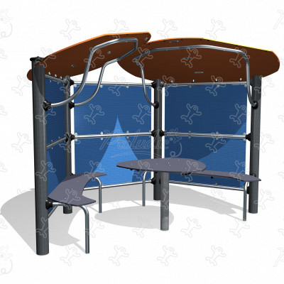 Prístrešok 2 J2850 mestský mobiliár vonkajší nábytok, oplotenie a brány & doplnkové vybavenie mobiliár (lavičky, odpadkové koše, prístrešky) obrázok 3d