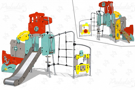 Hodiny J4060 detské ihriská tematické herné zariadenia city obrázok 3d