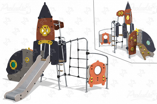 Raketoplán J4062 detské ihriská tematické herné zariadenia metropolis obrázok 3d