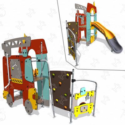 Požiarnícke auto J4070 detské ihriská tematické herné zariadenia city obrázok 3d