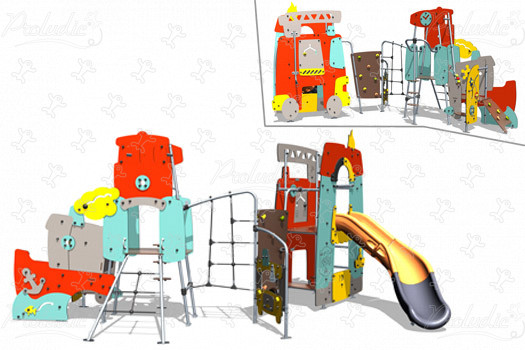 Zábavné mesto J4080 detské ihriská tematické herné zariadenia city obrázok 3d