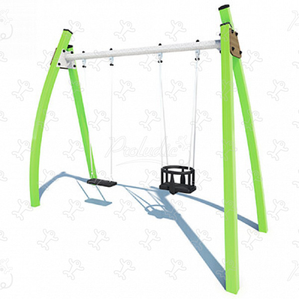 1 klasický sedák, 1 baby sedák J433® detské ihriská klasické herné zariadenia závesné hojdačky obrázok 3d