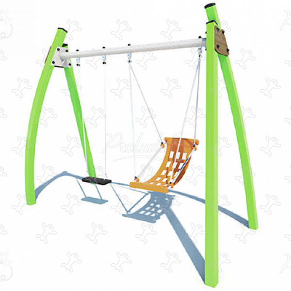 1 klasický sedák, 1 inkluzívny sedák J436® detské ihriská klasické herné zariadenia závesné hojdačky obrázok 3d