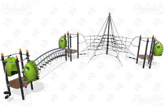 J4800 detské ihriská zariadenia pre rovnováhu a lezenie rope structures obrázok 3d