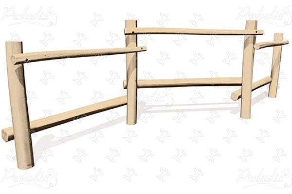 Balančná dráha J4907 detské ihriská sustainable natural wood equipment prekážkové cesty obrázok 3d