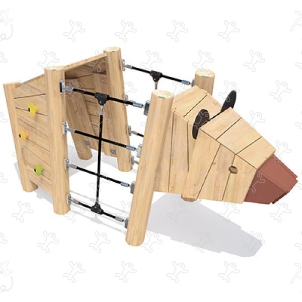 Macko J49104® detské ihriská sustainable natural wood equipment zvieratá obrázok 3d