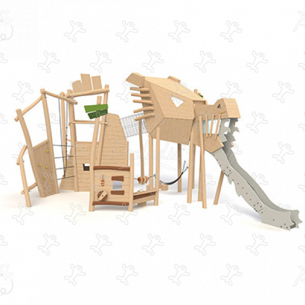 Dráčik J49126® detské ihriská sustainable natural wood equipment zvieratá obrázok 3d