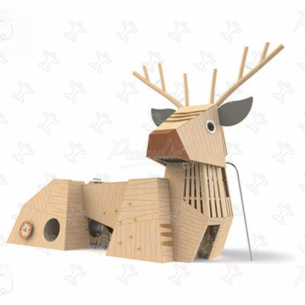 Jeleň kráľovský J49134® detské ihriská sustainable natural wood equipment zvieratá obrázok 3d