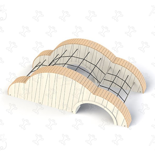 Obláčik preliezačka J49164® detské ihriská sustainable natural wood equipment prekážkové cesty obrázok 3d