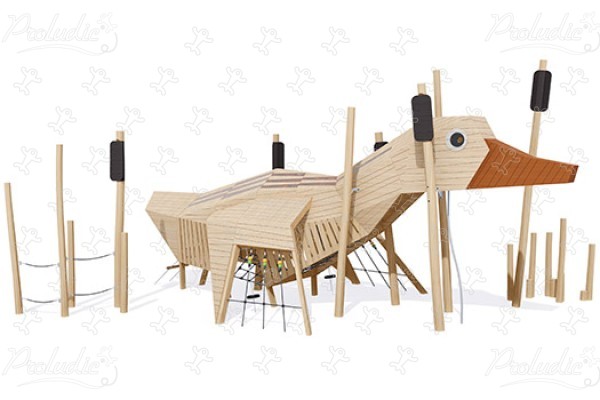 Húska J49170® detské ihriská sustainable natural wood equipment zvieratá obrázok 3d