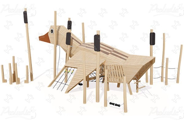 Húska J49170® detské ihriská sustainable natural wood equipment zvieratá obrázok 3d