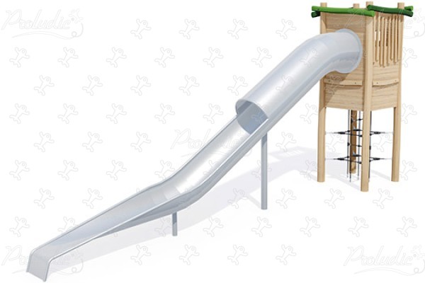 Strážna veža s toboganom J49172® detské ihriská sustainable natural wood equipment multifunkčné zariadenia obrázok 3d