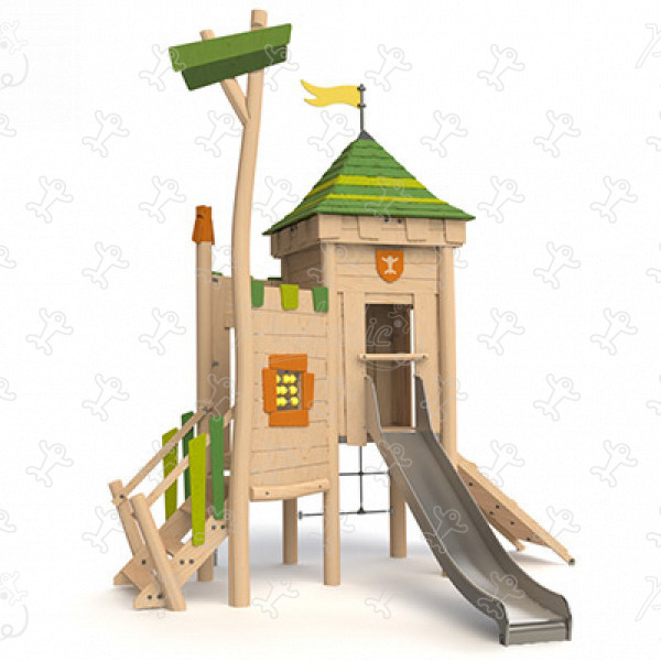 Donžon J49203® detské ihriská sustainable natural wood equipment multifunkčné zariadenia obrázok 3d