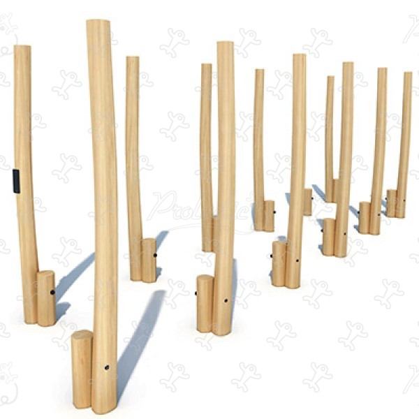 J4921 detské ihriská sustainable natural wood equipment prekážkové cesty obrázok 3d