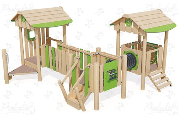 J49254® detské ihriská sustainable natural wood equipment multifunkčné zariadenia obrázok 3d
