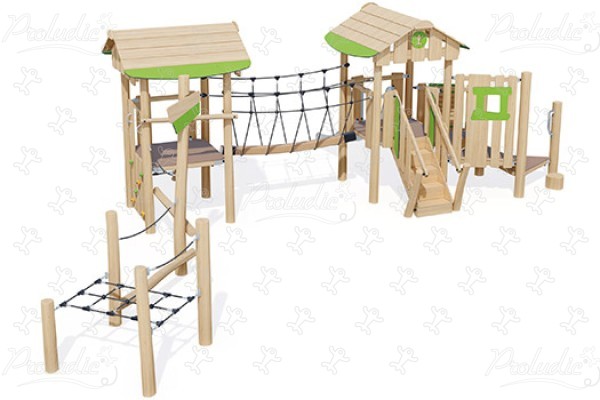 J49255® detské ihriská sustainable natural wood equipment multifunkčné zariadenia obrázok 3d