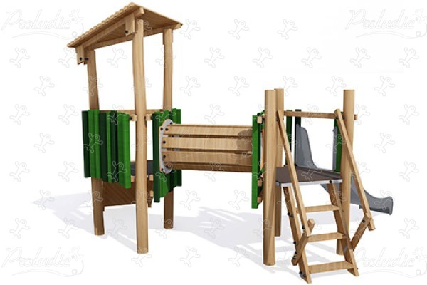 J4933-V detské ihriská sustainable natural wood equipment multifunkčné zariadenia obrázok 3d
