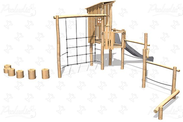 J4937 detské ihriská sustainable natural wood equipment multifunkčné zariadenia obrázok 3d