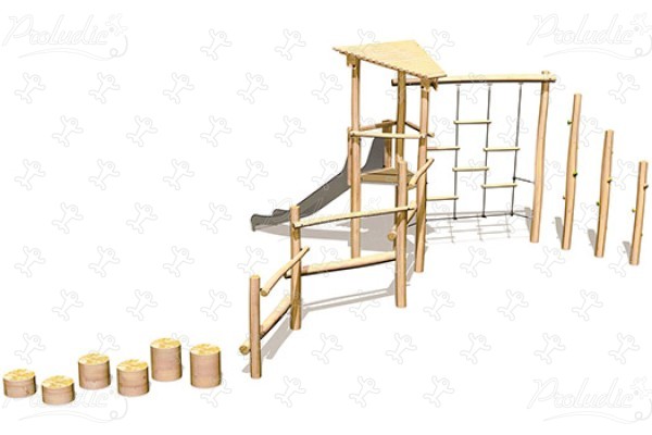 J4938 detské ihriská sustainable natural wood equipment multifunkčné zariadenia obrázok 3d