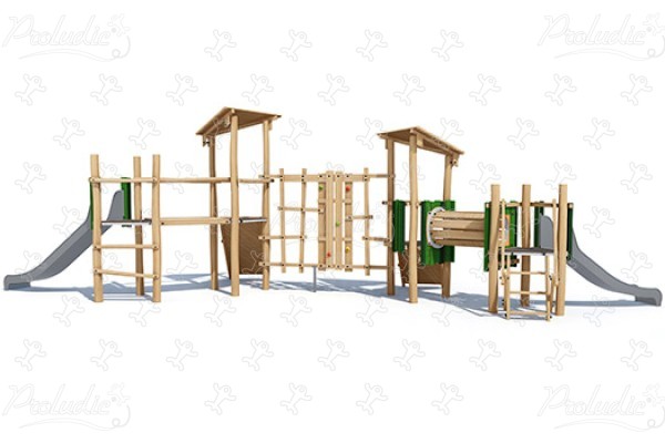 J4939-V detské ihriská sustainable natural wood equipment multifunkčné zariadenia obrázok 3d