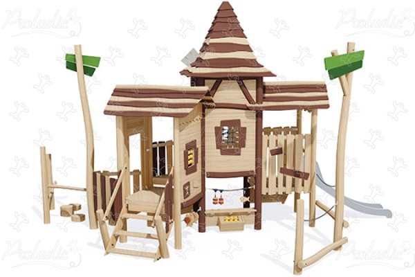 Veľký veterný mlyn J49408® detské ihriská sustainable natural wood equipment multifunkčné zariadenia obrázok 3d