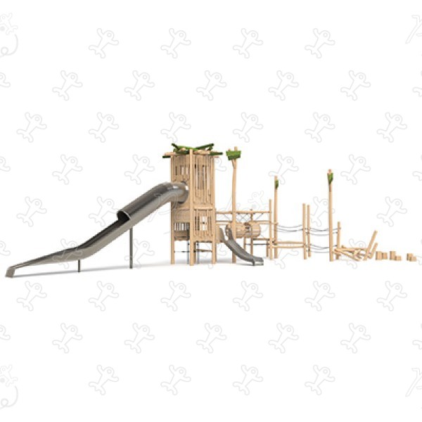 Veža s hniezdom J49418 detské ihriská sustainable natural wood equipment multifunkčné zariadenia obrázok 3d