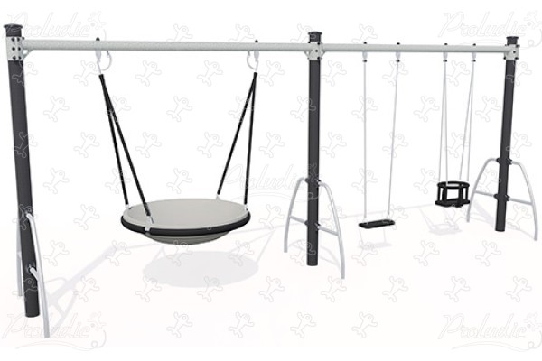 hniezdo, 1 klasciký sedák, 1 baby sedák J496-G® detské ihriská klasické herné zariadenia závesné hojdačky obrázok 3d