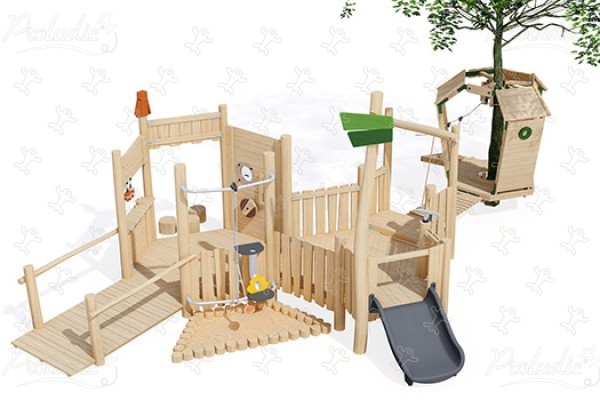 J49904® detské ihriská sustainable natural wood equipment arborea play® obrázok 3d