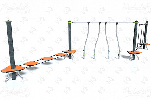 J5407-M detské ihriská zariadenia pre rovnováhu a lezenie prekážkové cesty obrázok 3d