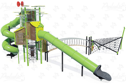 Veža s lanovými štruktúrami J56105 detské ihriská kanopé obrázok 3d