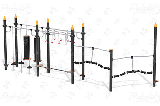 Parkur ninja líniový J5924® detské ihriská acti’fun acti’ninja obrázok 3d