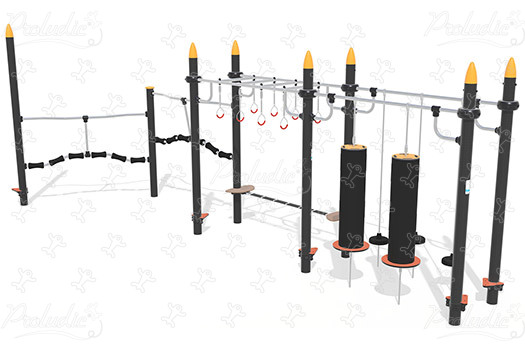 Parkur ninja líniový J5924® detské ihriská acti’fun acti’ninja obrázok 3d