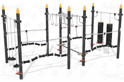 Parkur ninja slalom J5925® detské ihriská acti’fun acti’ninja obrázok 3d