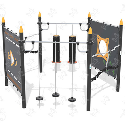 Parkur ninja hexagon J5926® detské ihriská acti’fun acti’ninja obrázok 3d