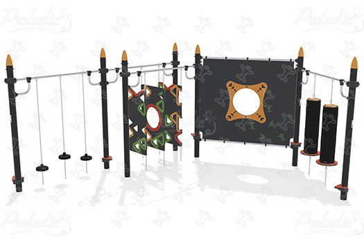 Parkur ninja equilibria J5927® detské ihriská acti’fun acti’ninja obrázok 3d