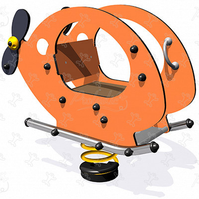 Helikoptéra J836 detské ihriská dynamické herné zariadenia pružinové herné zariadenia obrázok 3d