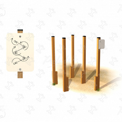 Slalom junior JPS10-J Šport a fitnes acti’fun drevená dráha pre zdravie obrázok 3d