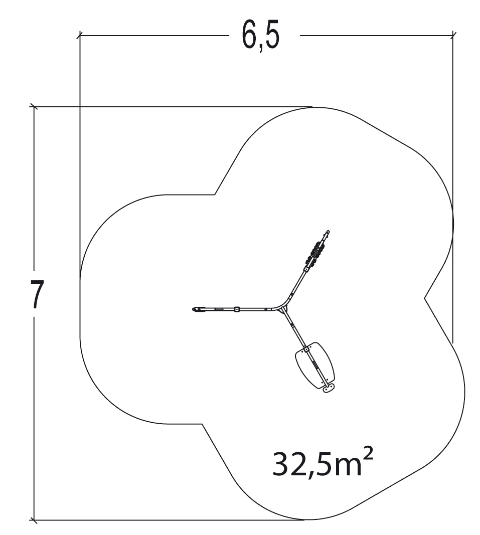 Tripod J3800-M detské ihriská zariadenia pre rovnováhu a lezenie zariadenia pre rovnováhu a lezenie obrázok pohľad zhora