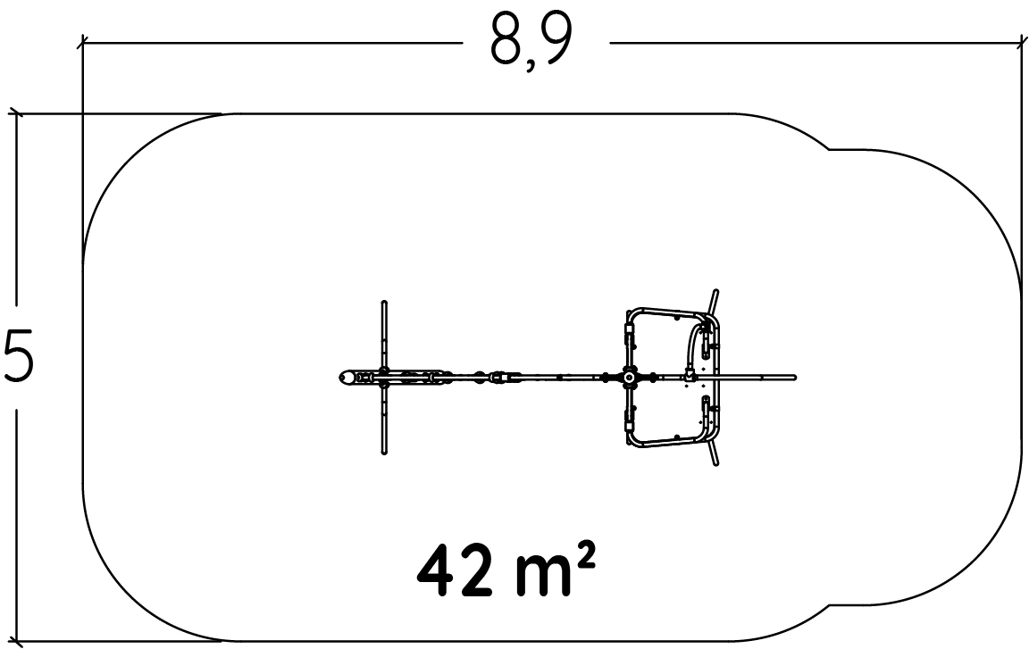 Golgoth J415 detské ihriská zariadenia pre rovnováhu a lezenie zariadenia pre rovnováhu a lezenie obrázok pohľad zhora